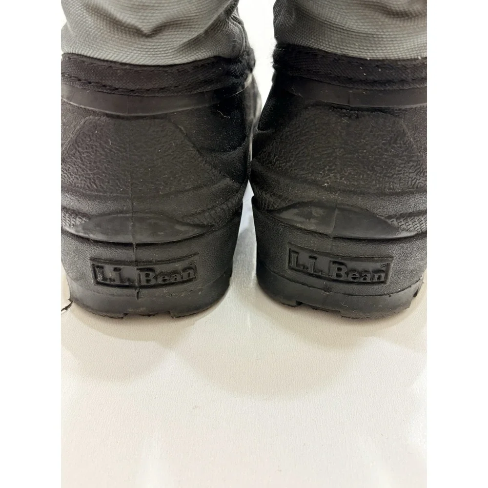 LL Bean Winter Snow Boots Kids Size 5 Northwoods  Black Gray Felt‎ Lined Unisex